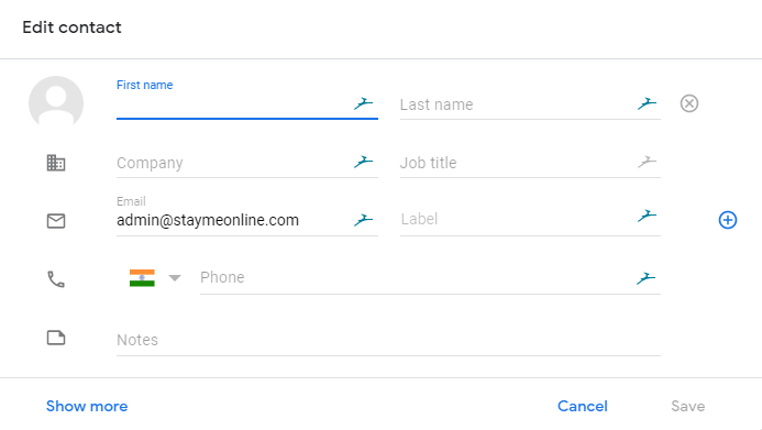 edit Contacts in Google Contacts