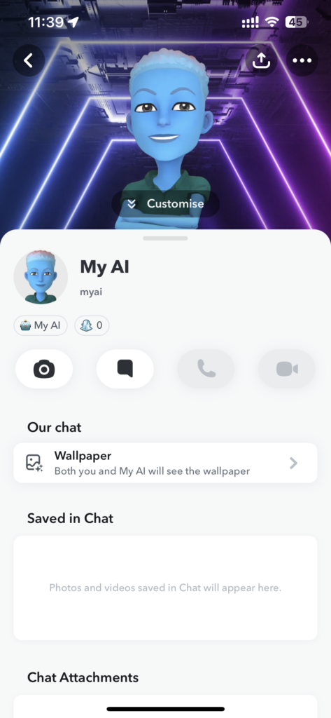 Snapchat My AI profile